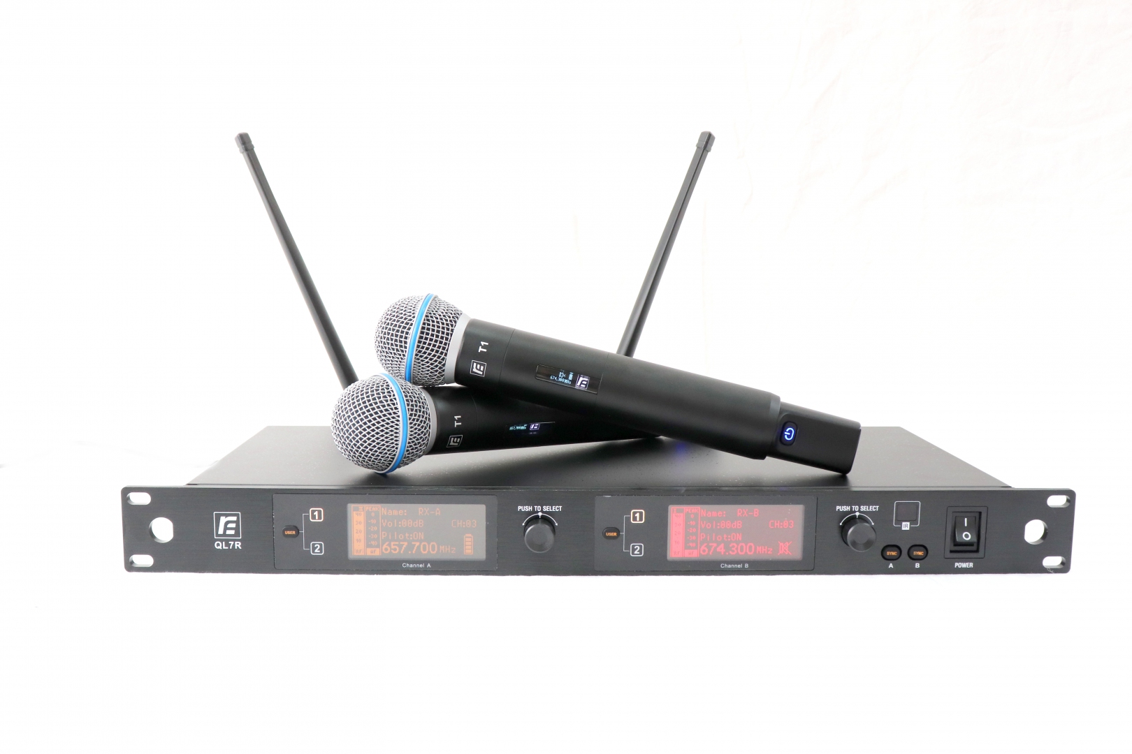 RFIntell QL7R/T1-B 720,500-754,000 МГц 2-канальная радиосистема с 2-мя ручными микрофонами в Магнитогорске